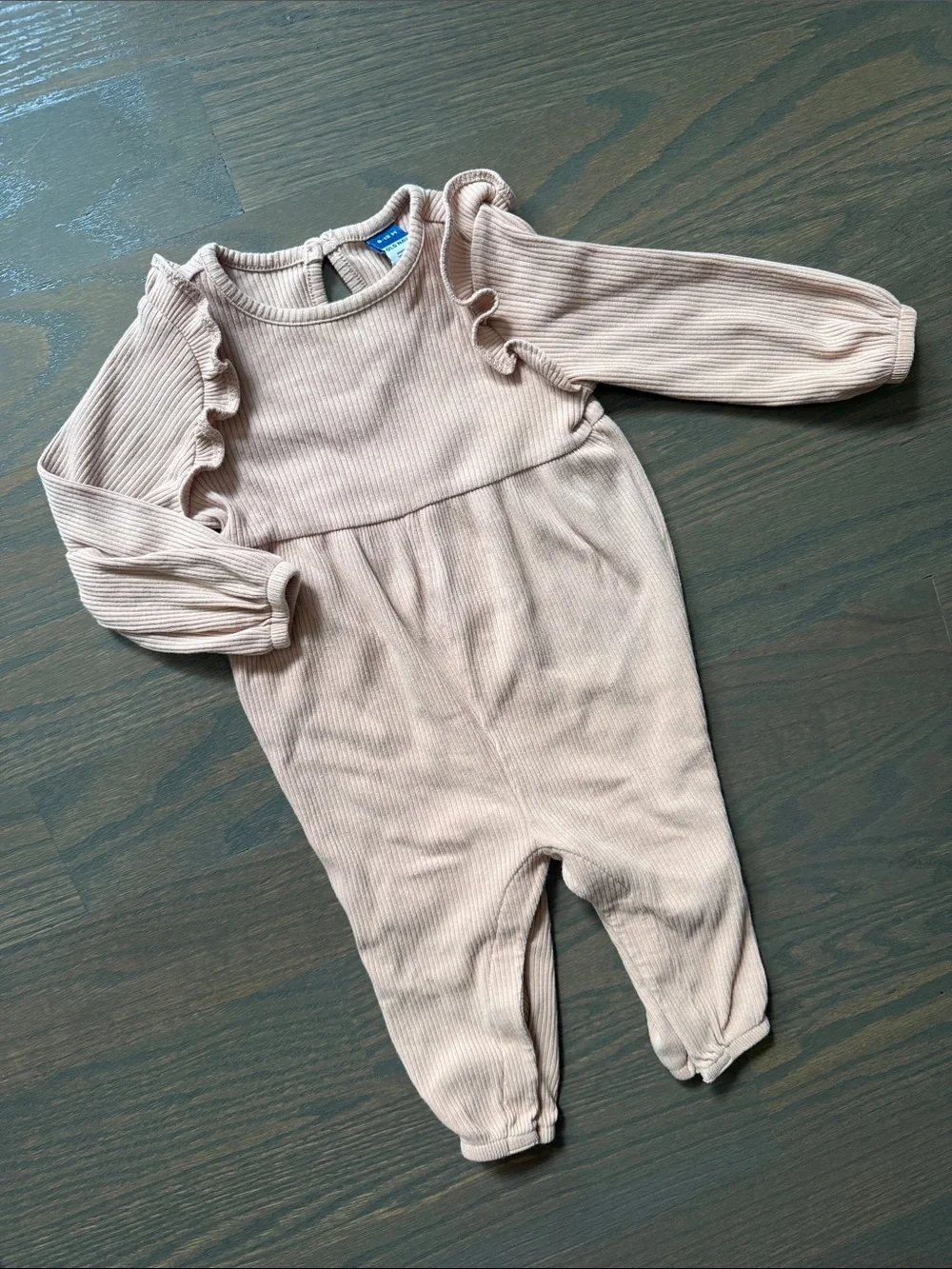 Old Navy Baby Girl Ribbed Ruffle Romper 6-12M